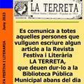 Revista festiva y literaria de Massanassa 'La Terreta'